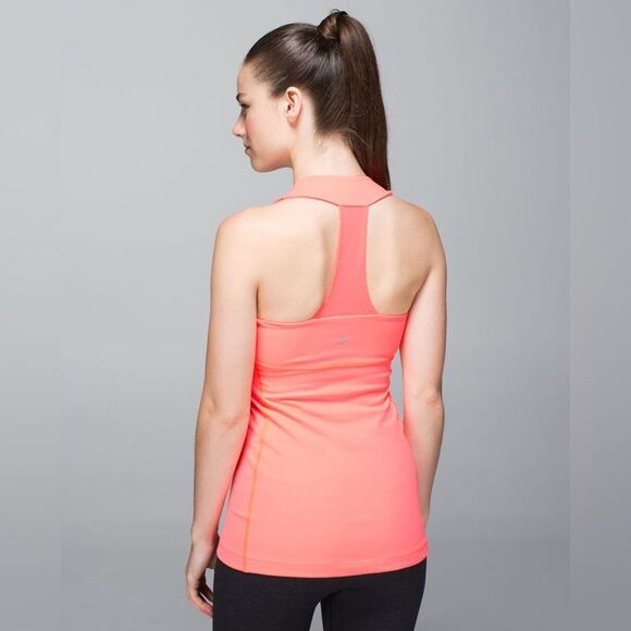 Lululemon Scoop Neck Tank Luon in Coral Orange Size 4 - Picture 2 of 10